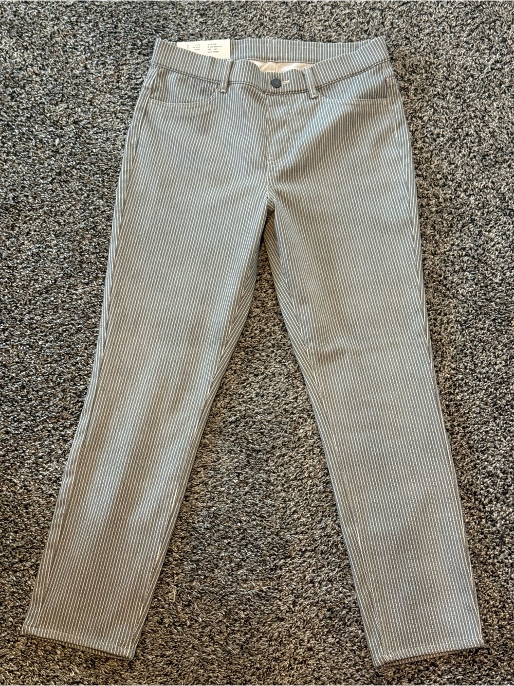 Grey and White Pinstripe Uniqlo Pants NWT